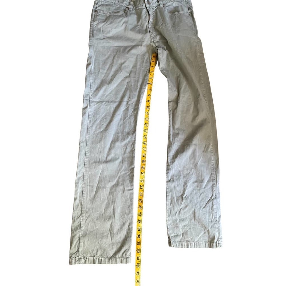 Piattelli Mens Stretch Flat Front Straight Pants Mid Rise Pockets Size 34 Gray